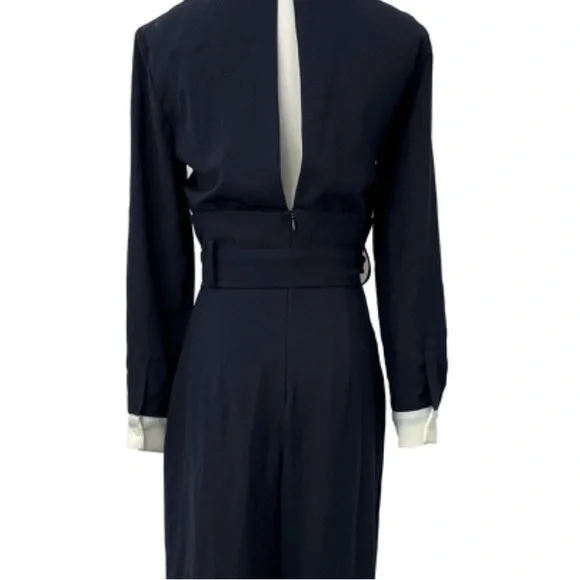 NEW Zara Woman navy wide leg belted jumpsuit - Picture 7 of 11